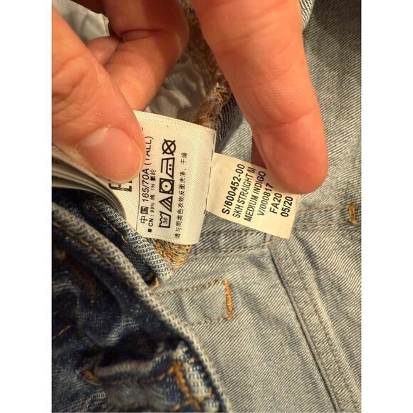 Gap Blue Indigo Denim Medium Wash Sky High Straight Jeans Size 4 Tall - Picture 6 of 6